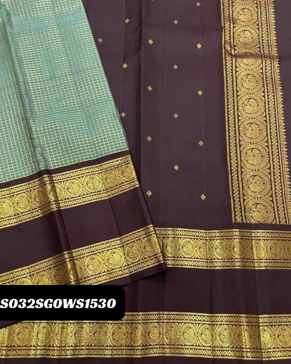 Pastel Green Elegant Banarasi Soft Silk Saree with Zari Motifs & Jacquard Border Blouse